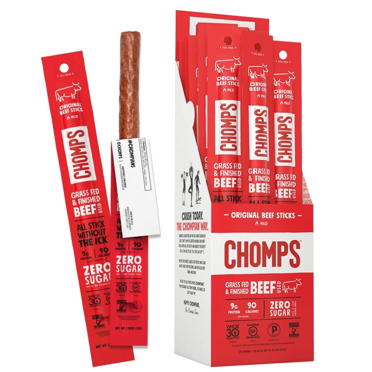 Grass-fed Beef Sticks — high-protein food with PE ratio 1.50